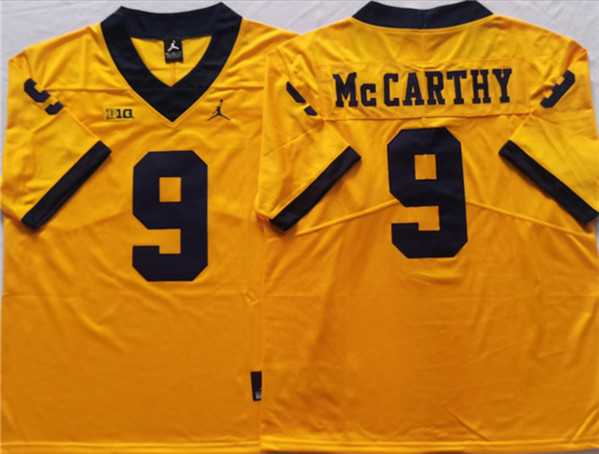 Men%27s Michigan Wolverines #9 McCARTHY Yellow Stitched Jersey
